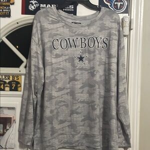Cowboys Gray Camo  Shirt. NWOT